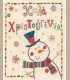 Μικρή χριστουγεννιάτικη ευχετήρια κάρτα "Χιονάνθρωπος"