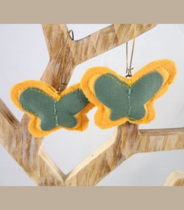 Πεταλούδες Κίτρινο - πράσινο Σκουλαρίκια